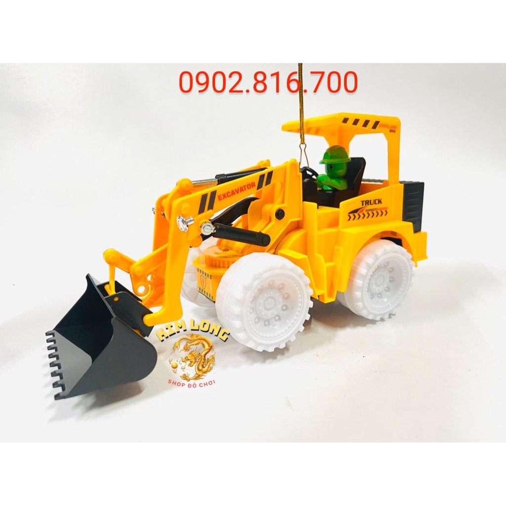 Đồ chơi lồng đèn trung thu cho bé hình XE CÔNG TRÌNH XE XÚC CÁT tặng pin có đèn và nhạc quà tặng trung thu cho bé