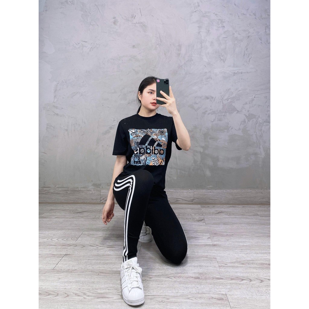 (HÀNG XUẤT XỊN) Áo das đen họa tiết 1555 DOODLE TEE Made in Cambodia full tag code  Size XS S M L