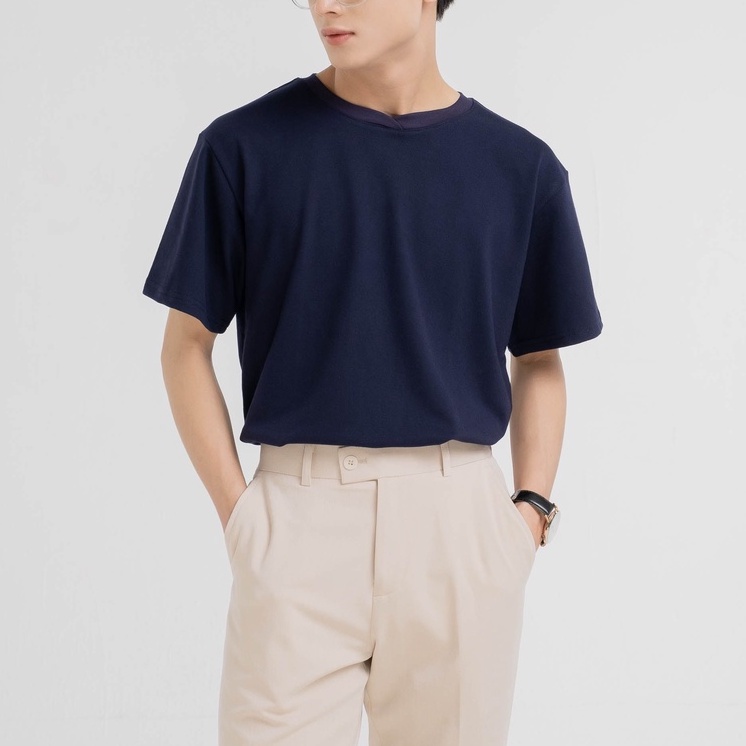 Áo Phông Trơn Unisex Basic SSSTUTTER cổ tròn ngắn tay chất cotton thoáng mát 4 màu tay ngắn Peak Tee