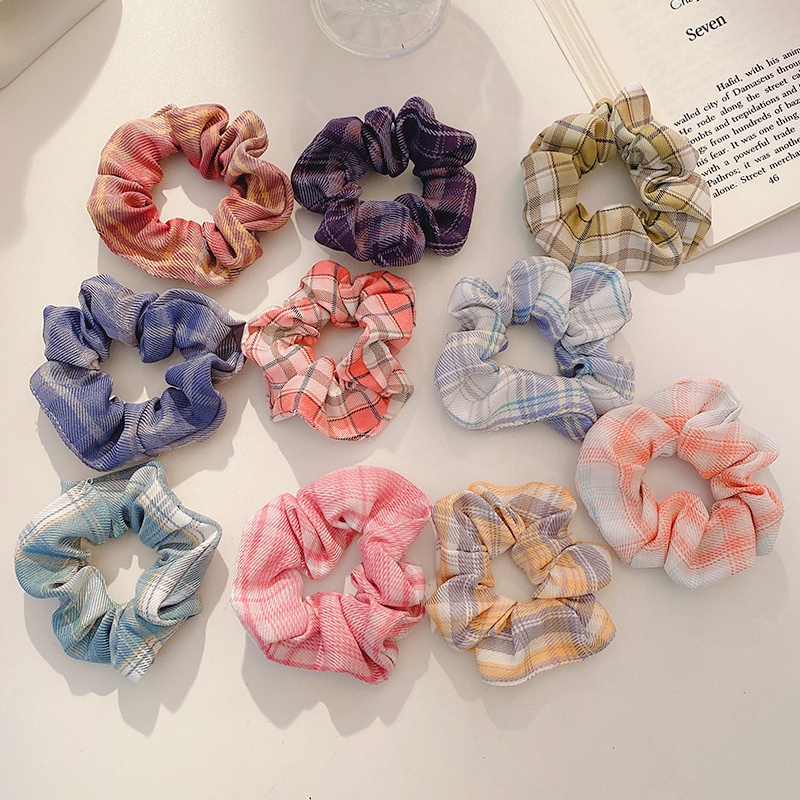 Dây buộc tóc họa tiết sọc caro phong cách thời trang nhật bản (50 kiểu dáng lựa chọn)