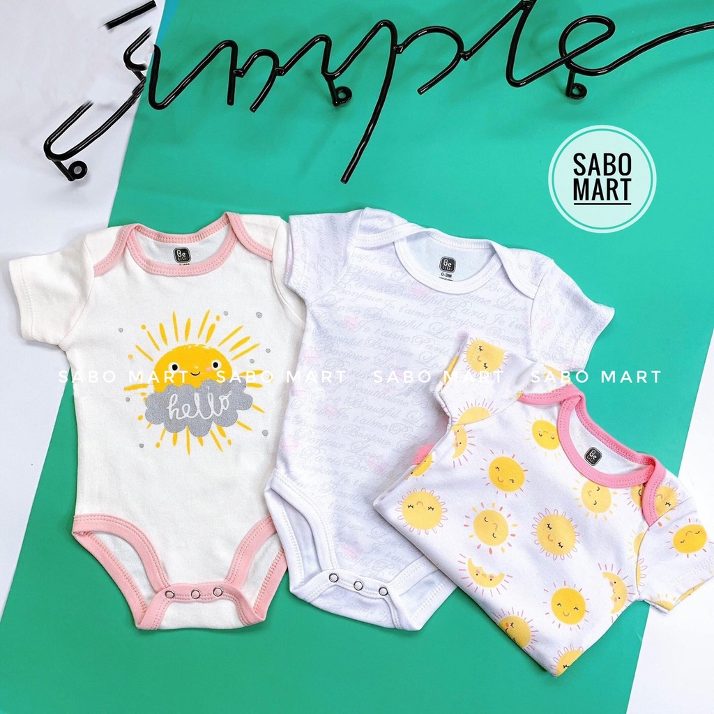 SET 3 Body Chip Cộc Tay Beliti MẶT TRỜI Cho Bé Gái Sơ Sinh - 10Kg