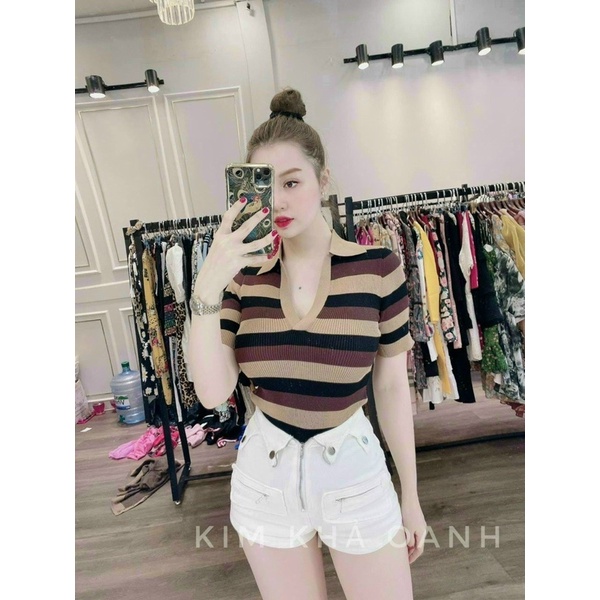 55=&gt;80kg Bigsize ÁO LEN SỌC CỔ TRỤ