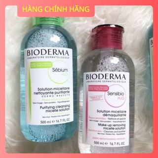 Nước Tẩy Trang Bioderma Pháp H2O 500ml xanh - hồng chính hãng