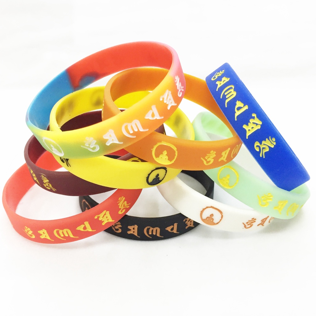 Vòng tay cao su thần chú Om mani padme hum