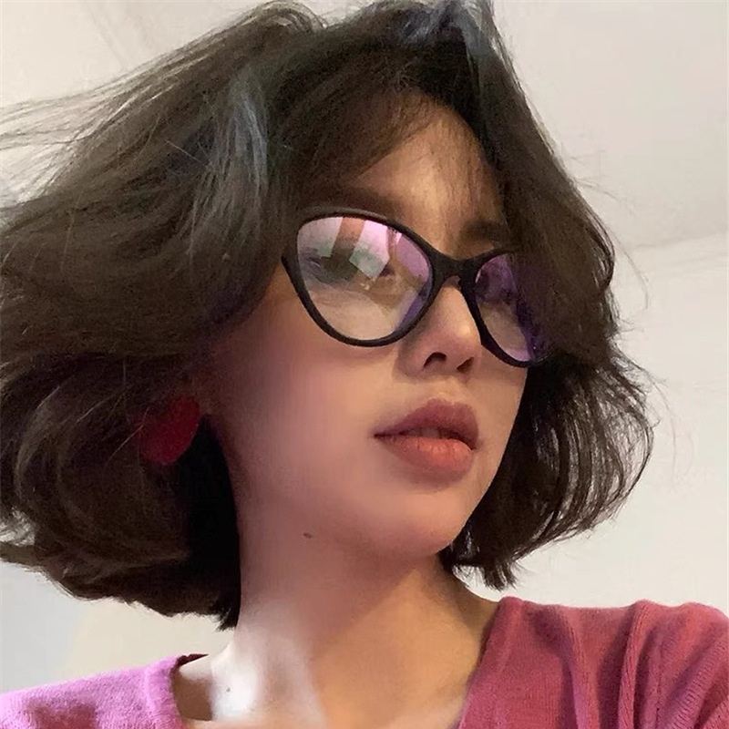 (JIUERBA) Mắt Kính Mắt Mèo Thời Trang Phương Tây Retro Kính Râm Oversize Chống Ánh Sáng Xanh Cho Nữ