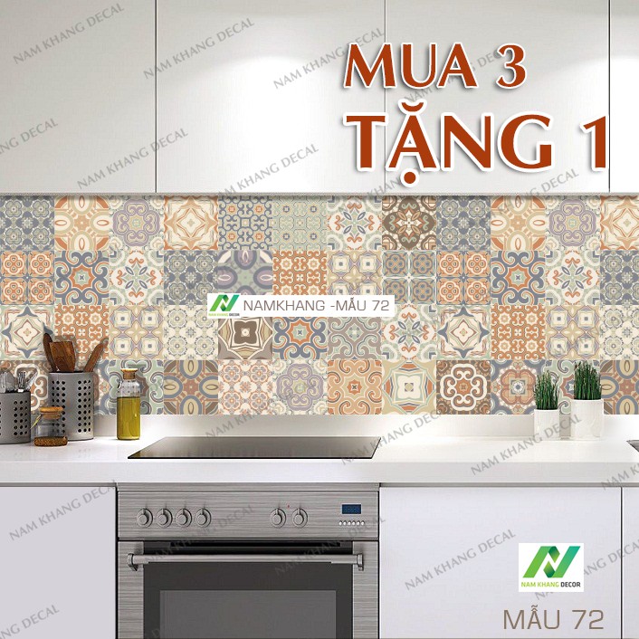 Mua 3 set tặng 1 set decal gạch bông 60x120cm tông trầm