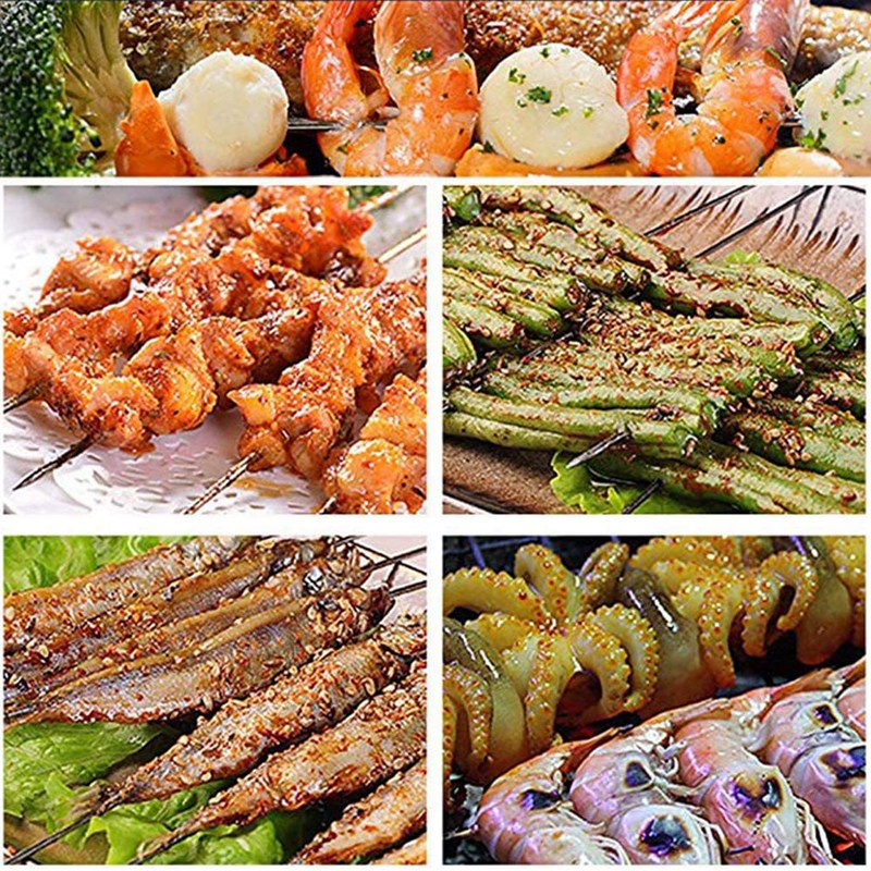 Bộ 50 Que Xiên Thịt Nướng BBQ Bằng Thép Không Gỉ 15.7 Inch