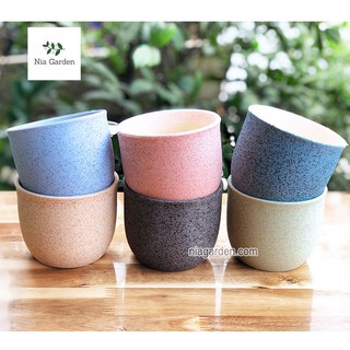 Chậu gốm ly nhiều màu trồng cây cảnh, sen đá