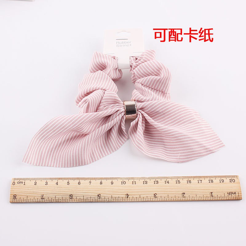 Dây buộc tóc vải voan tai thỏ phối kim loại thời trang cho nữ