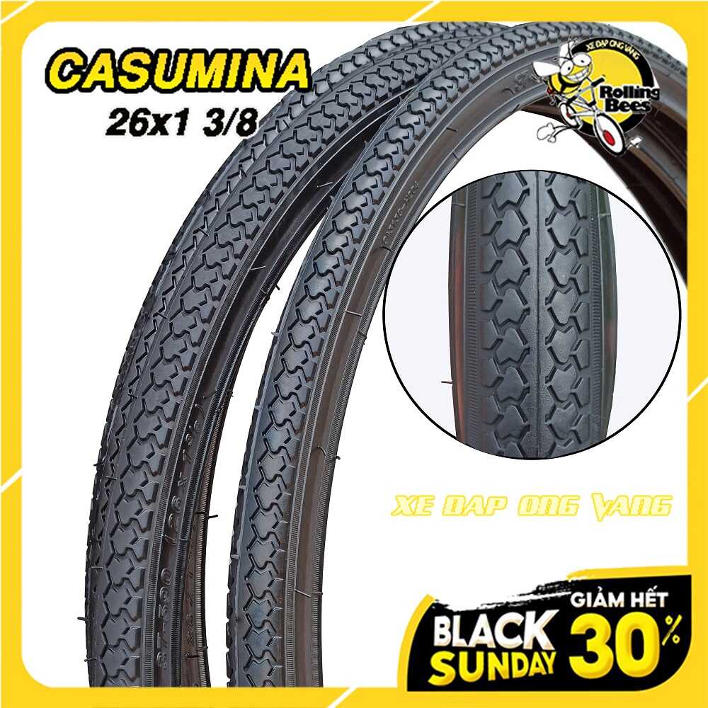 Vỏ Lốp, Săm Ruột 26x1 3/8 Lắp cho Xe đạp Phổ Thông. Chính Hãng Casumina