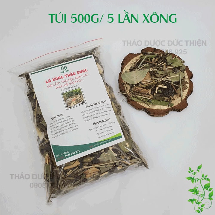 Combo Lá Xông Thảo Dược Giải Cảm Đức Thiện  – 15 Vị Thảo Mộc - Hỗ Trợ Bệnh Đường Hô Hấp, Tăng Cường Sức Đề Kháng, Tốt Ch