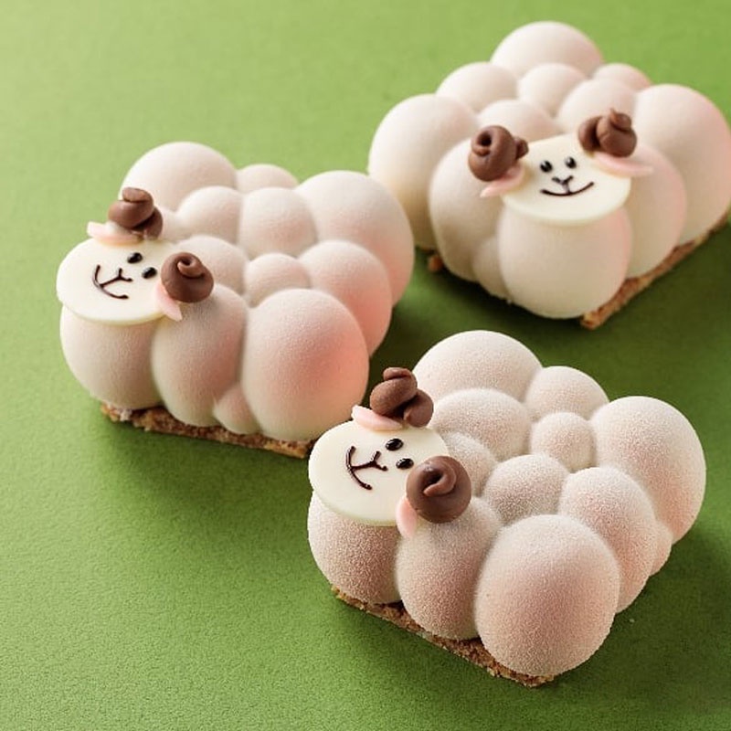 Khuôn Silicone 29 Ngăn Tạo Hình Làm Bánh Mousse/Bánh Mousse Hình Gấu Nâu 3D