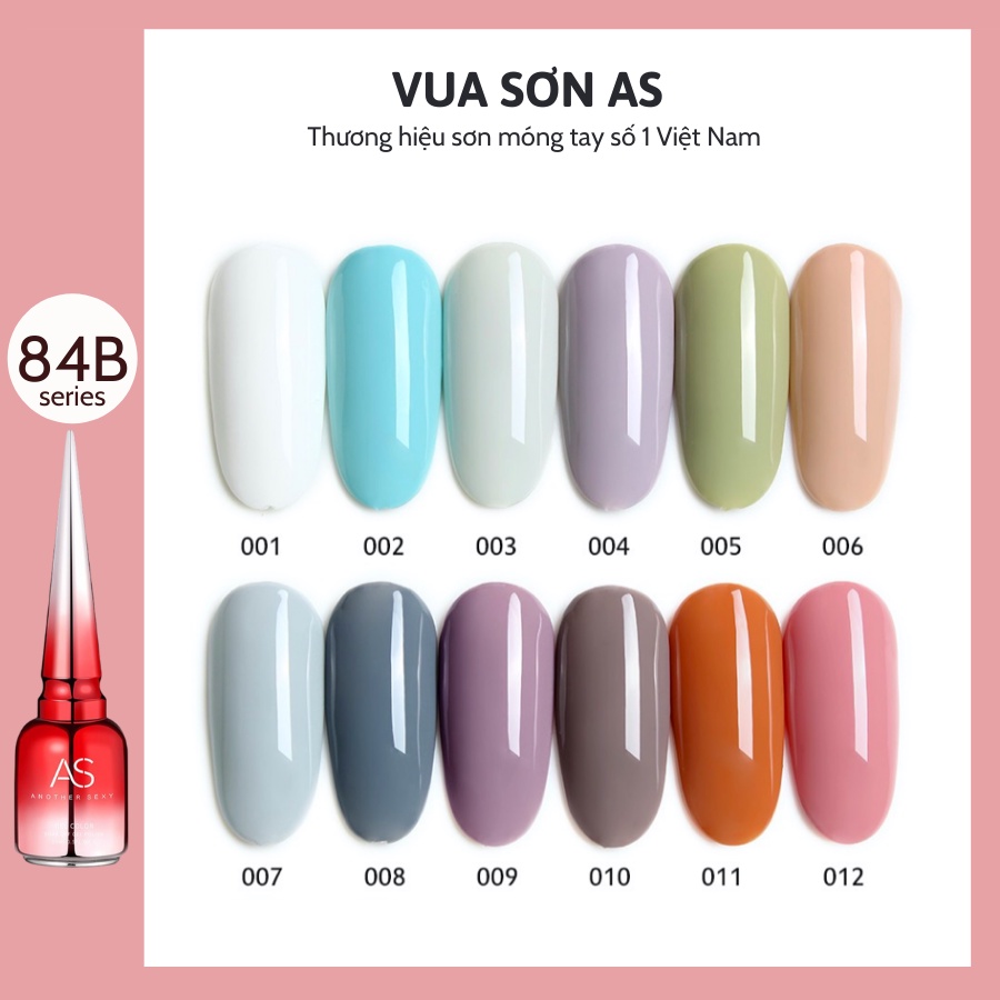 Sơn gel AS cao cấp mã 041 đến 084 ( chai đỏ - bảng 84B )