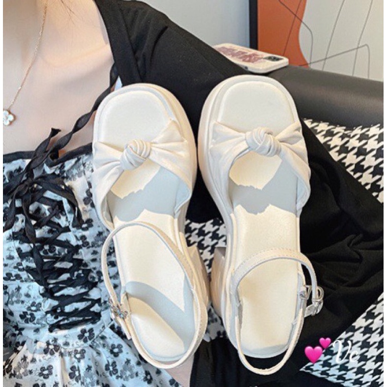 Sandal đế đúp quai nơ xoắn