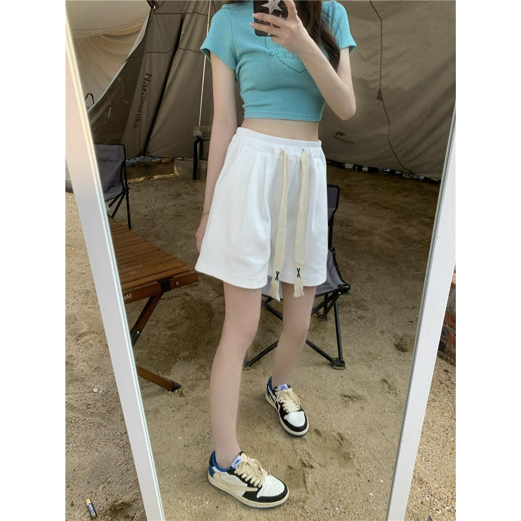 Quần Short Dáng Rộng Lưng Thun Co Giãn Tốt Thời Trang Mùa Hè Cho Nữ