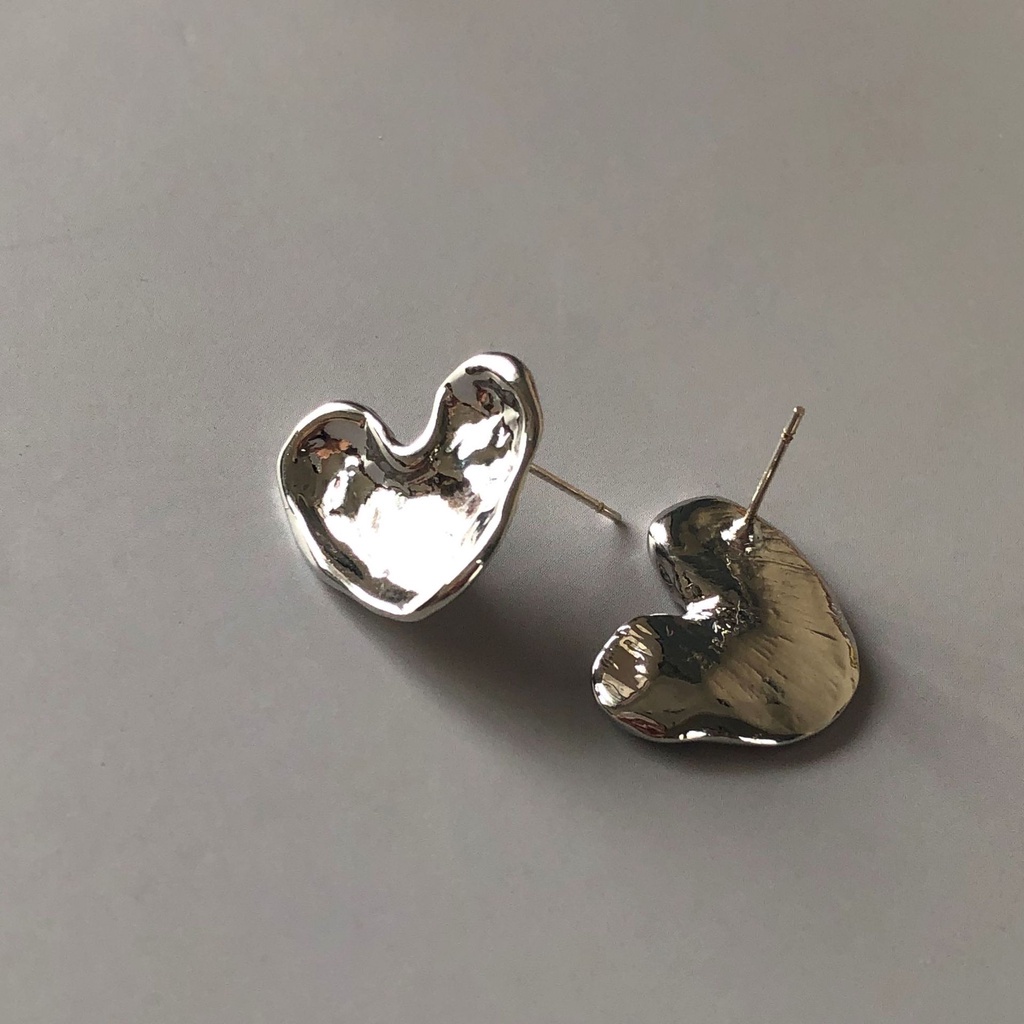 Khuyên Tai Hình Trái Tim Đơn Giản Phong Cách Punk Hip Hop Hàn Quốc 19A1232