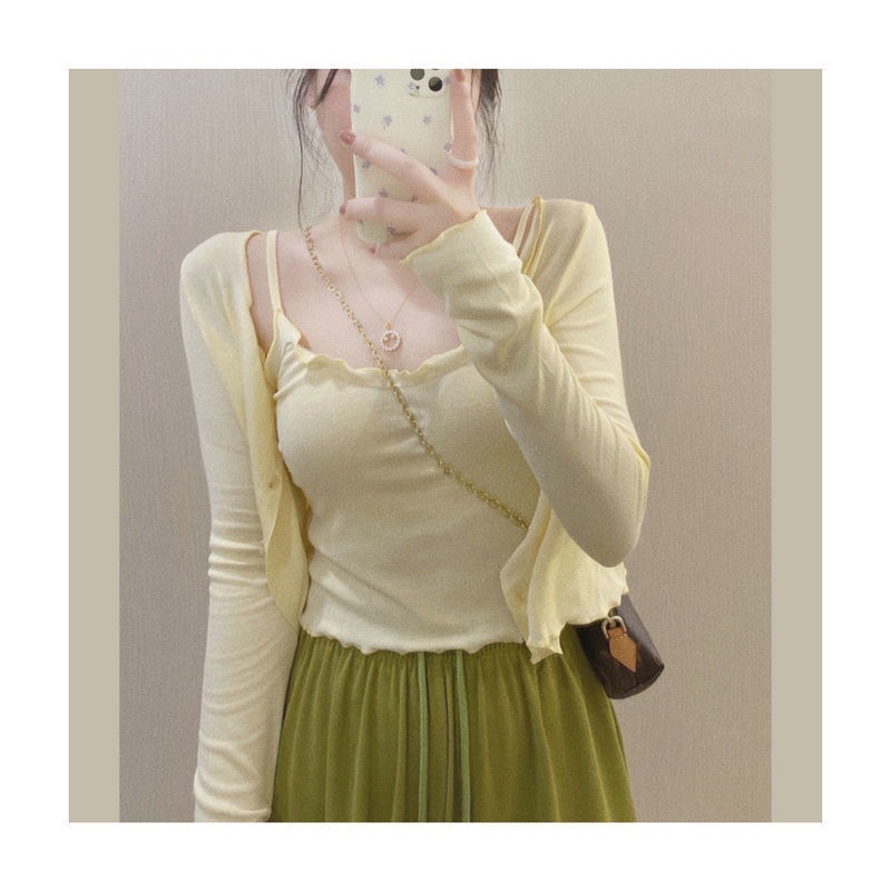 Áo Cardigan Mỏng Dài Tay Ôm Dáng Thời Trang Mùa Hè Dành Cho Nữ