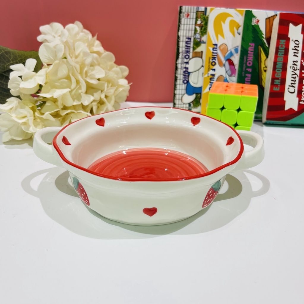 Bát Đĩa Decor, Chén Dĩa dễ thương, Bát ăn cơm Bát tô có 2 tai thủng xinh yêu cute