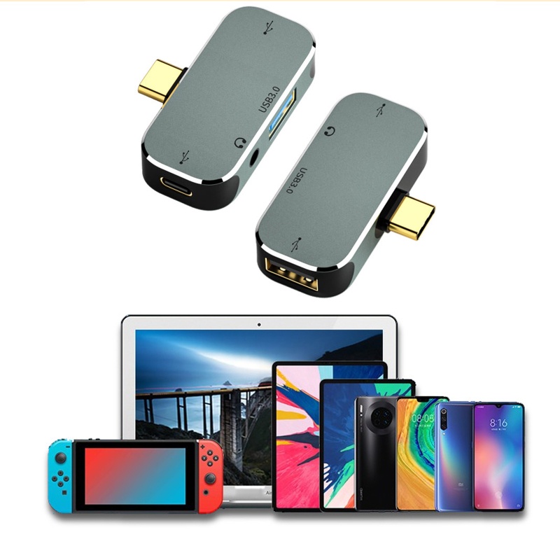 Bộ chia 4 cổng USB 3.0 2.0 3.5mm Type C HUB cho điện thoại