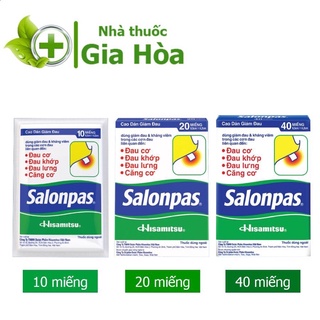 Cao dán giảm đau Salonpas giúp giảm đau cơ, đau lưng, bầm tím