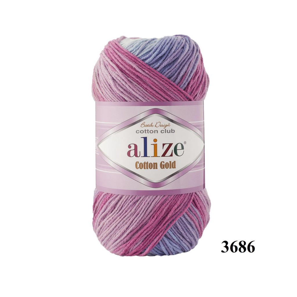 Cuộn len cotton loang Cotton Gold Batik hãng Alize Yarns đan móc thú, nón, áo hè siêu xinh