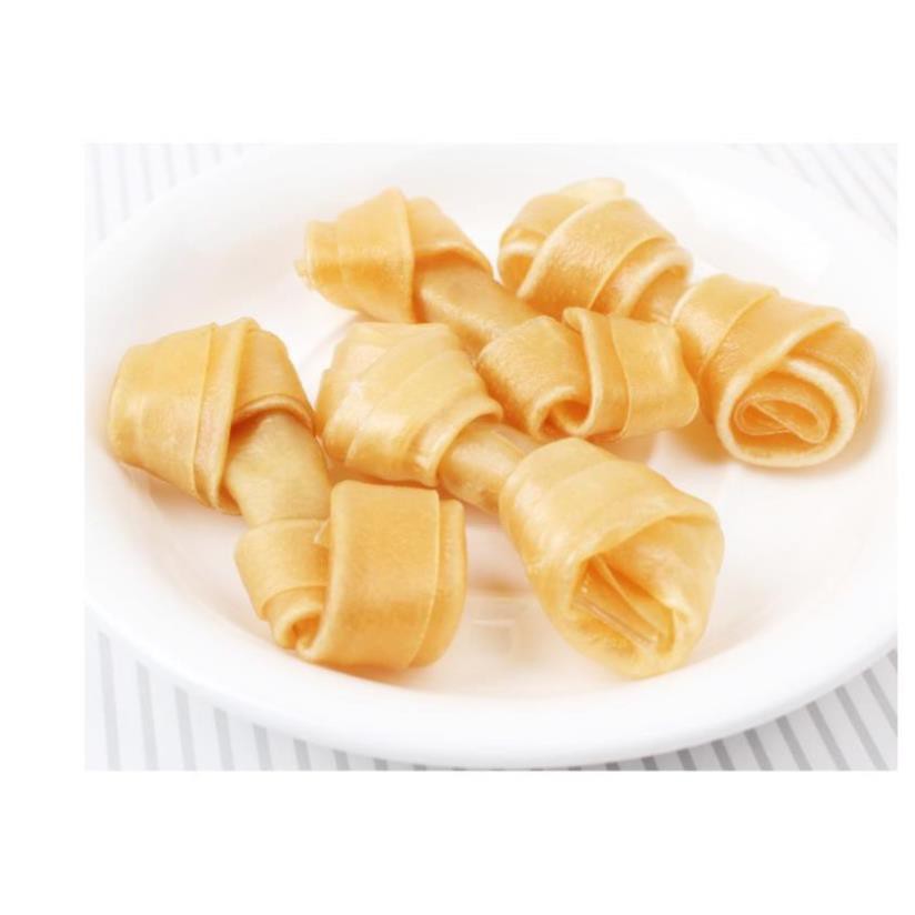 CTVD- Lẻ 1c Xương xoắn 4cm - Xương nhai sạch răng bổ sung canxi cho chó dưới 5kg bánh thưởng cho chó