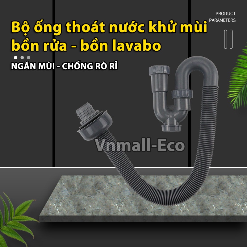 Bộ ống thoát nước ngăn mùi cong chữ S bồn lavabo, bồn rửa mặt