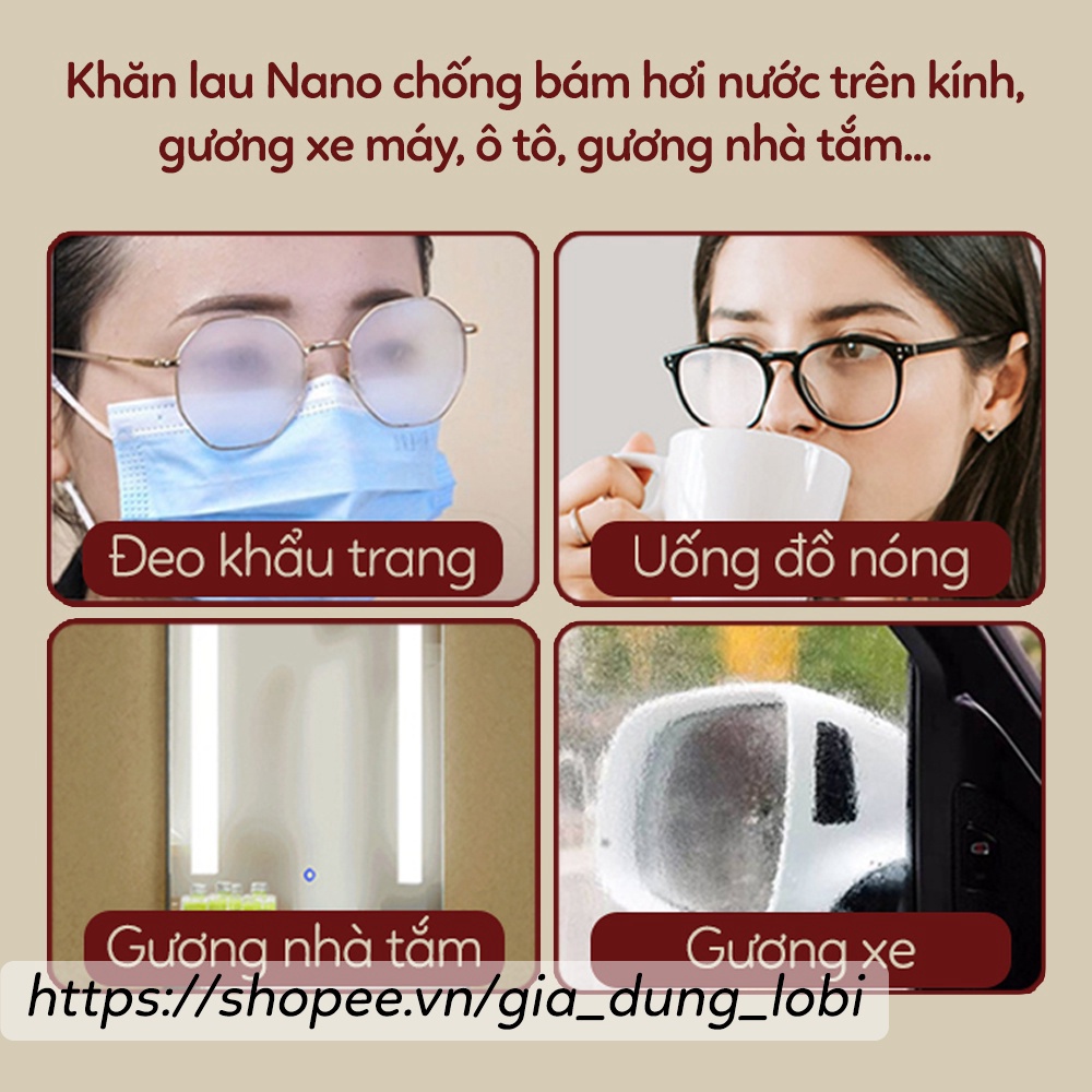 Khăn lau kính chống bám hơi nước hộp 100 miếng, khăn lau kính nano chống bám hơi nước vân tay kính mắt điện thoại