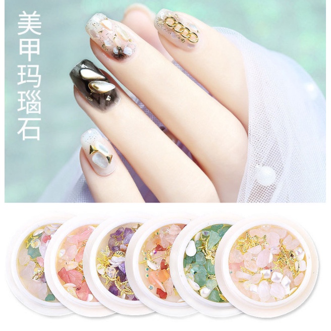 Hũ charm sỏi trang trí móng chuyên dùng làm nail