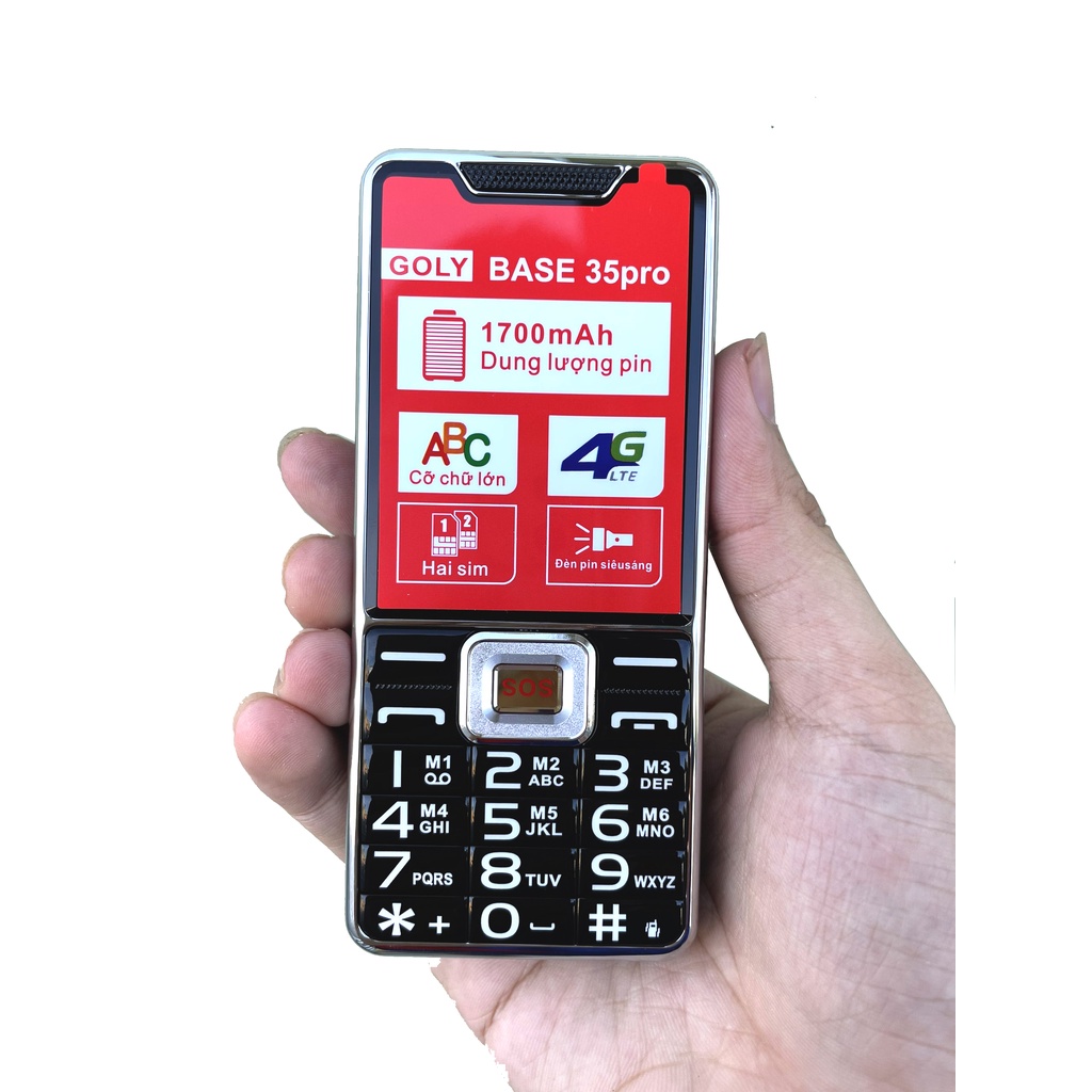 Điện thoại Goly base 35 Pro 4G Pin khủng,màn hình lớn ,loa to ,sóng khỏe - Hàng chính hãng