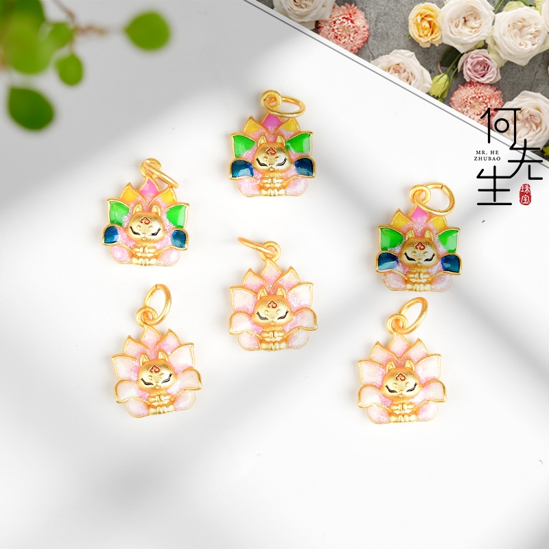 Mặt Dây Chuyền Hình Cáo Chín Đuôi Làm Vòng Tay Thủ Công diy