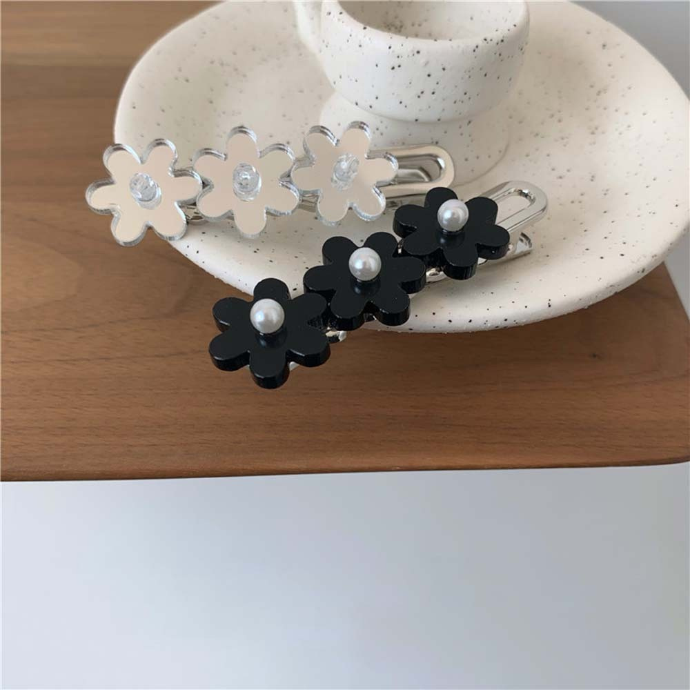 Kẹp Tóc Hình Hoa Trong Suốt Đính Ngọc Trai Dễ Thương Dành Cho Nữ