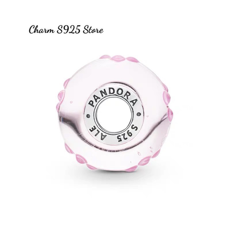 charm pan hoa đào nổi bạc s925 cao cấp