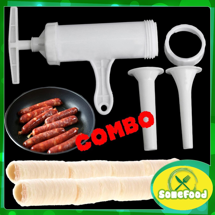 Combo 1 bộ nhồi xúc xích, lạp xưởng + 2 cuộn vỏ collagen đức