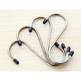 Combo 4 cái móc treo hình chữ s bằng inox, có bọc nhựa