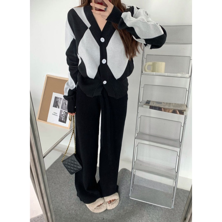 Áo khoác cardigan dệt kim tay dài phong cách Hàn Quốc