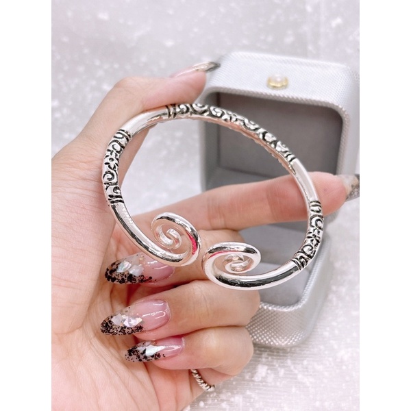 Vòng tay gậy như ý nam nữ đặc nặng bạc ta NGỌC MẬU
