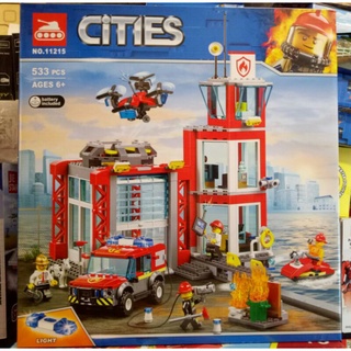 Có sẵn 🔥🔥 Lắp Ráp 11215 Trụ Sở Cứu Hoả 🔥🔥