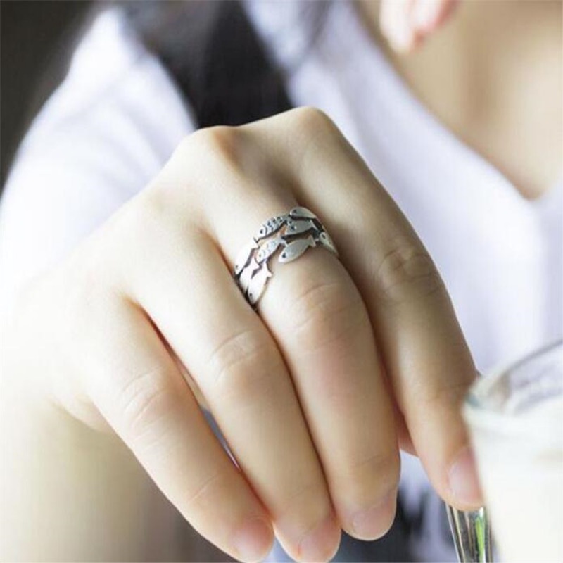 Nhẫn Mạ Bạc 925 Hình Cá Dễ Thương CR027
