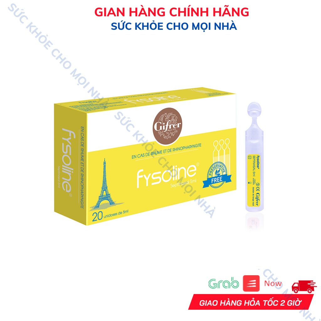 Fysoline Màu Vàng .Nước Muối Sinh Lý Pháp.Cho Bé Từ Sơ Sinh NGhẹ Mũi,Viêm Sổ Mũi,Rửa Mắt