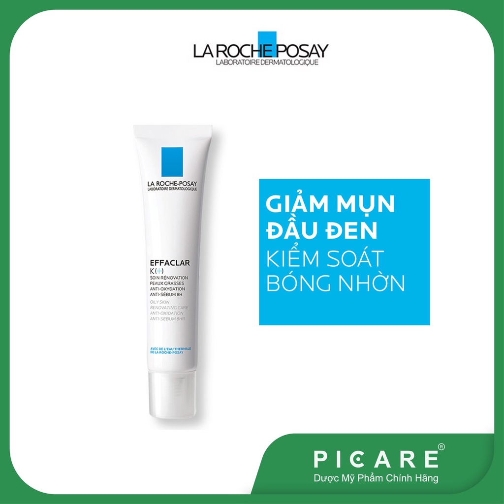 La Roche Posay kem dưỡng giảm mụn đầu đen và bóng nhờn Effaclar K+ 40ml &amp;  Gel rửa mặt Effaclar gel