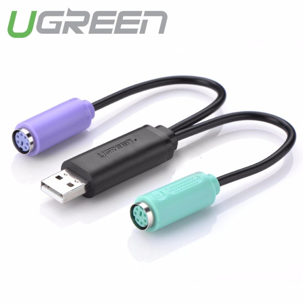 Dây cáp chuyển đổi USB sang PS/2 (chuột + bàn phím) dài 10cm UGREEN 20219