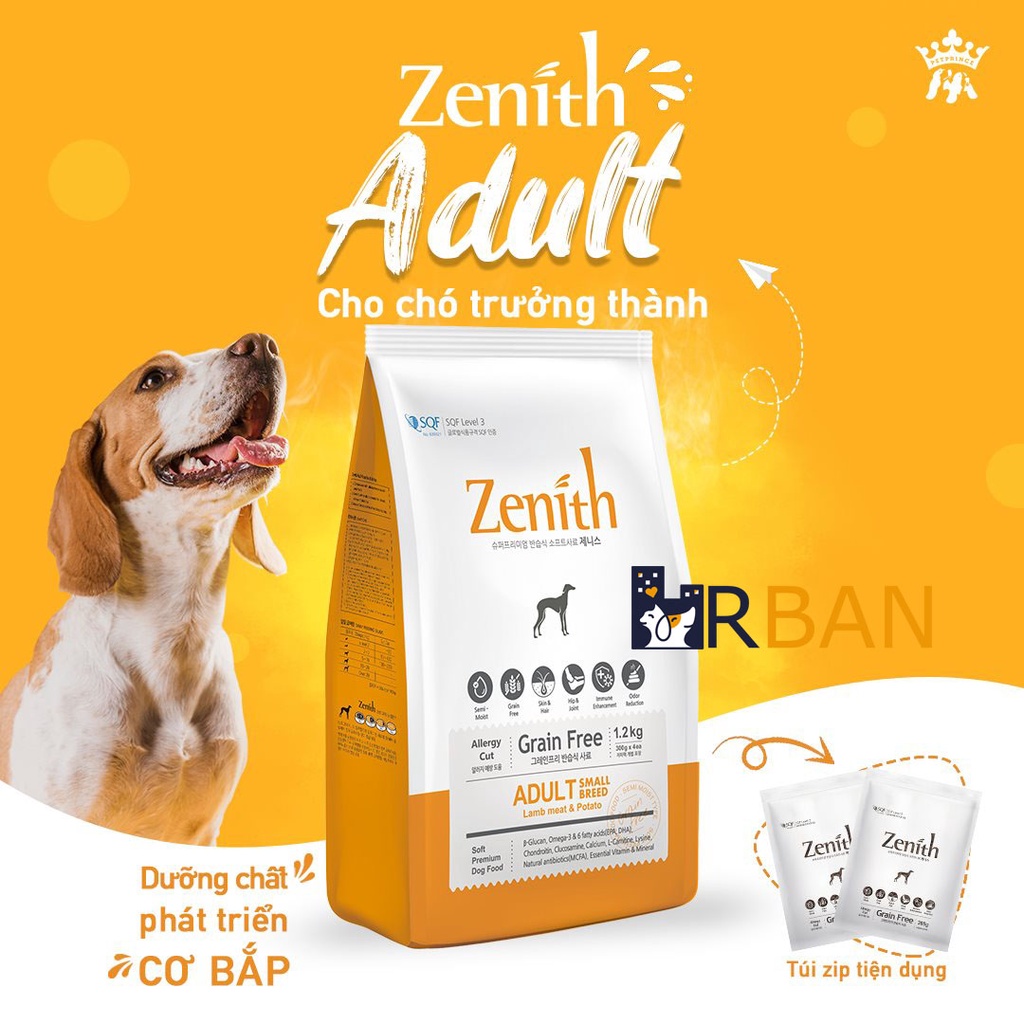 1.2Kg/3kg_THỨC ĂN HẠT MỀM CHÓ TRƯỞNG THÀNH ZENITH ADULT