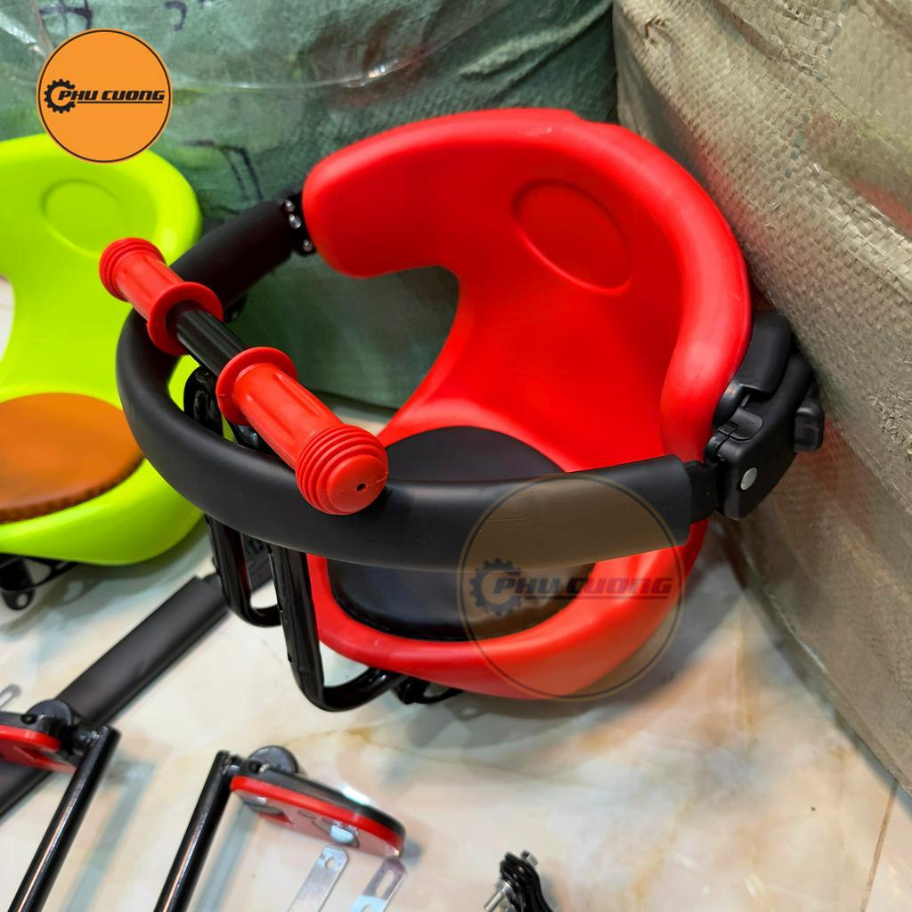 Ghế ngồi xe đạp phía trước cho bé - Khung ghế tiêu chuẩn cao, đảm bảo an toàn tuyệt đối &amp; có vòng đai bảo vệ xung quanh
