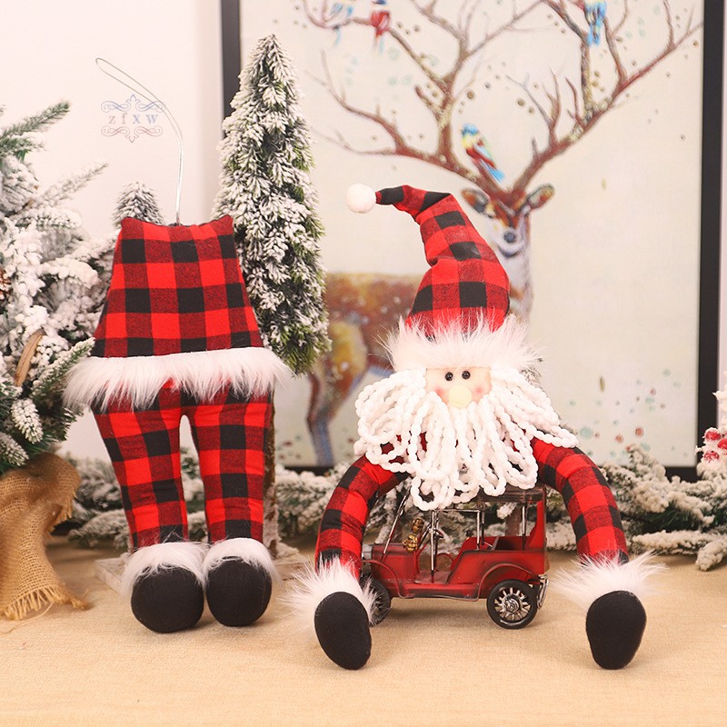 ZFXW Christmas Tree Decorations Santa Claus Doll Elf Hug Tree Holiday Home Shopping Mall Decoration Supplies Plush Toys @VN