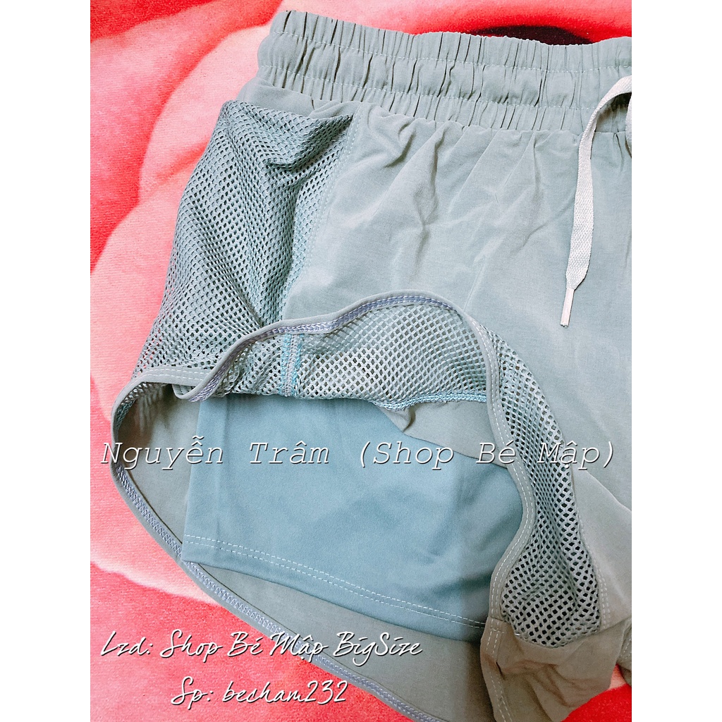 Quần Short Gym Thể Thao 2 Lớp Phối Lưới BigSize [Hình Thật Chính Chủ]