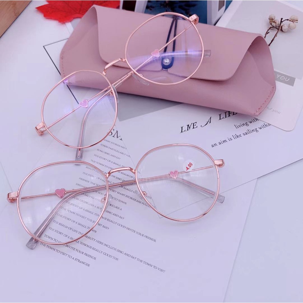 Kính mát gọng trái tim chống ánh sáng xanh phong cách Hàn Quốc dành cho nữ