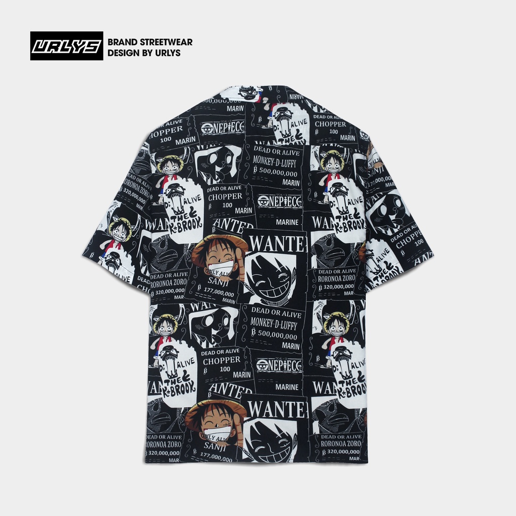 Áo sơ mi tay ngắn nam nữ URLYS form rộng sơ mi họa tiết tay lỡ cổ vest unisex ulzzang luffy