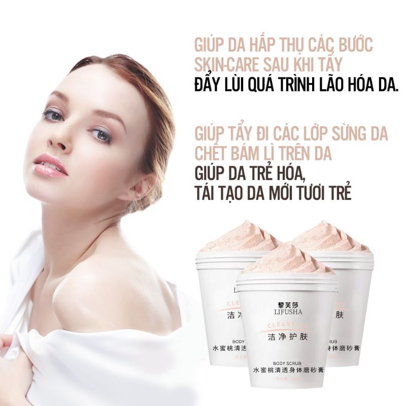 Tẩy da chết đào cho mặt và body Honey Peach Fenfi