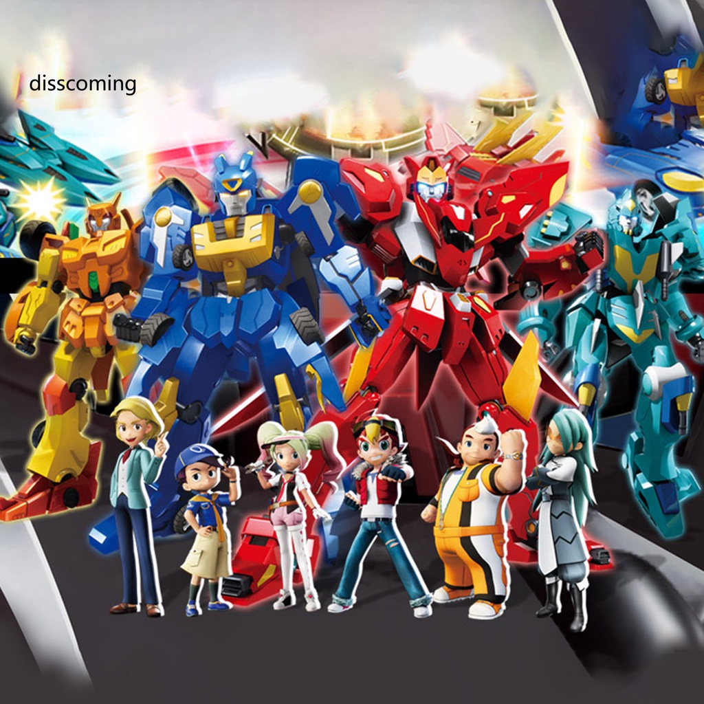 Set 2 Đồ Chơi Xe Hơi Biến Hình Robot Bằng Nhựa Có Nam Châm Cho Bé Trai